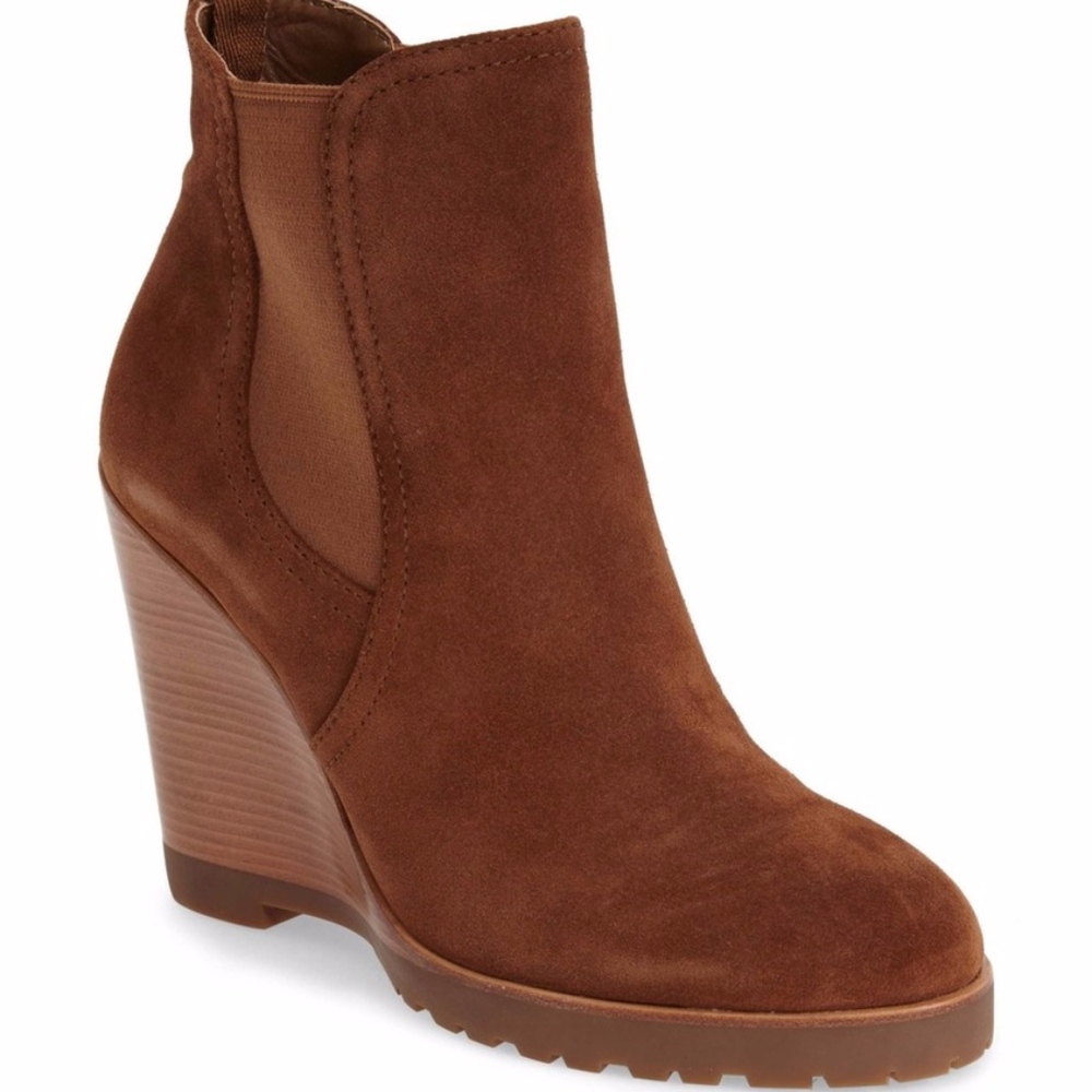 Michael Kors - Suede Camel Wedge Bootie - Size 7